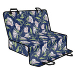 White Alstroemeria Pattern Print Pet Car Back Seat Cover