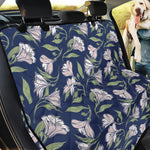 White Alstroemeria Pattern Print Pet Car Back Seat Cover