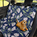 White Alstroemeria Pattern Print Pet Car Back Seat Cover