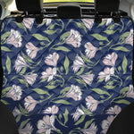 White Alstroemeria Pattern Print Pet Car Back Seat Cover