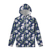 White Alstroemeria Pattern Print Pullover Hoodie