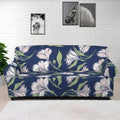 White Alstroemeria Pattern Print Sofa Cover