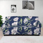 White Alstroemeria Pattern Print Sofa Cover