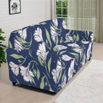 White Alstroemeria Pattern Print Sofa Cover