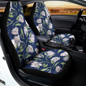 White Alstroemeria Pattern Print Universal Fit Car Seat Covers