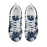 White Alstroemeria Pattern Print White Sneakers