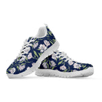 White Alstroemeria Pattern Print White Sneakers