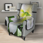 White Amaryllis Print Armchair Protector