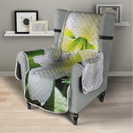 White Amaryllis Print Armchair Protector