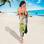 White Amaryllis Print Beach Sarong Wrap