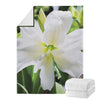 White Amaryllis Print Blanket