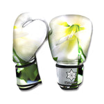 White Amaryllis Print Boxing Gloves