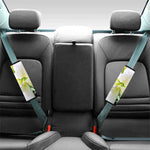 White Amaryllis Print Car Seat Belt Covers