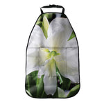 White Amaryllis Print Car Seat Organizers