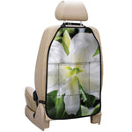 White Amaryllis Print Car Seat Organizers