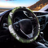 White Amaryllis Print Car Steering Wheel Cover