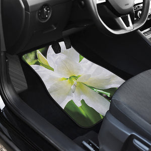 White Amaryllis Print Front Car Floor Mats