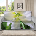 White Amaryllis Print Futon Protector