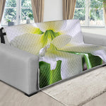 White Amaryllis Print Futon Protector