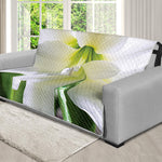 White Amaryllis Print Futon Protector