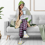 White Amaryllis Print Hooded Blanket