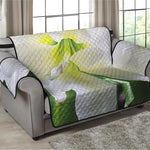 White Amaryllis Print Loveseat Protector