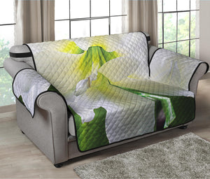 White Amaryllis Print Loveseat Protector