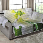 White Amaryllis Print Loveseat Protector