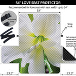 White Amaryllis Print Loveseat Protector