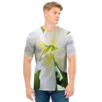 White Amaryllis Print Men's T-Shirt