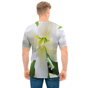 White Amaryllis Print Men's T-Shirt