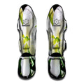 White Amaryllis Print Muay Thai Shin Guards
