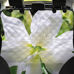 White Amaryllis Print Pet Car Back Seat Cover