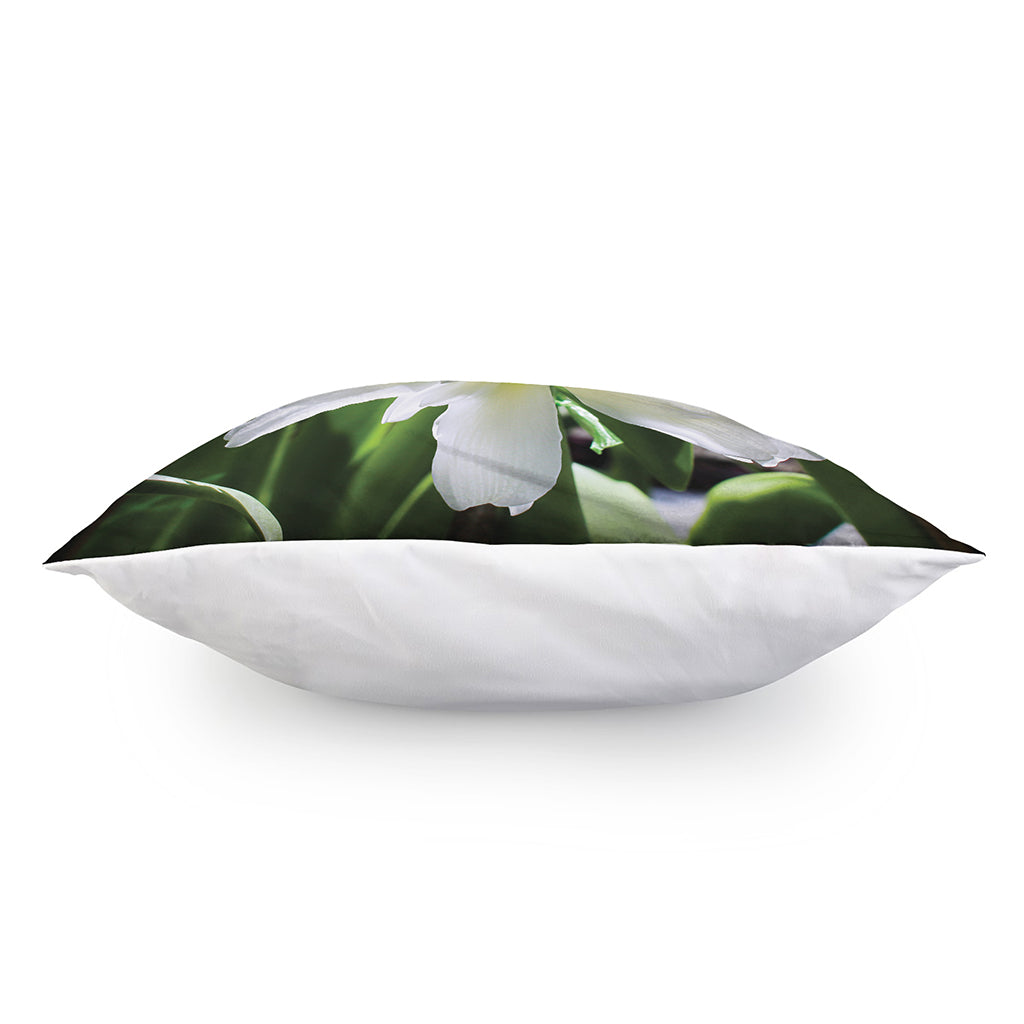 White Amaryllis Print Pillow Cover