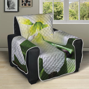 White Amaryllis Print Recliner Protector