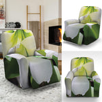 White Amaryllis Print Recliner Slipcover