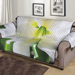 White Amaryllis Print Sofa Protector