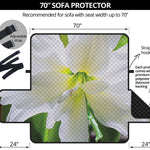 White Amaryllis Print Sofa Protector