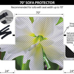 White Amaryllis Print Sofa Protector