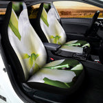 White Amaryllis Print Universal Fit Car Seat Covers