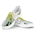 White Amaryllis Print White Slip On Sneakers