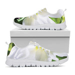 White Amaryllis Print White Sneakers