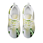 White Amaryllis Print White Sneakers