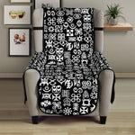 White And Black Adinkra Symbols Print Armchair Protector