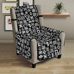 White And Black Adinkra Symbols Print Armchair Protector