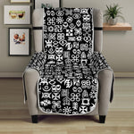 White And Black Adinkra Symbols Print Armchair Protector