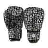 White And Black Adinkra Symbols Print Boxing Gloves