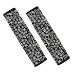 White And Black Adinkra Symbols Print Car Seat Belt Covers