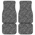 White And Black Adinkra Symbols Print Front and Back Car Floor Mats