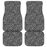 White And Black Adinkra Symbols Print Front and Back Car Floor Mats